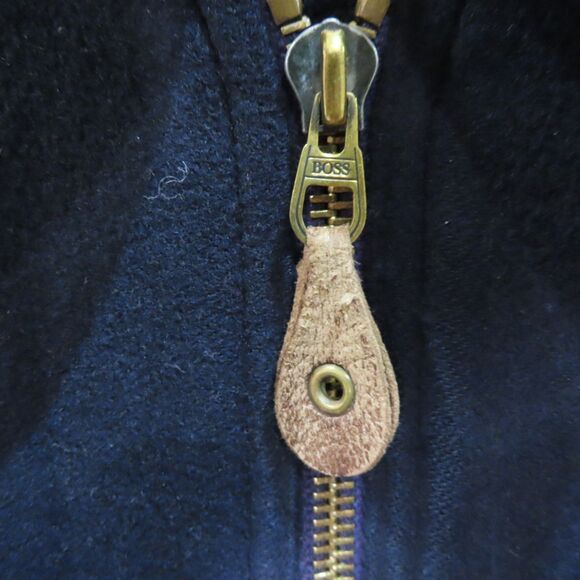 Vintage Hugo Boss Cashmere Wool Bomber Jacket Blue Full Zip Quilted Liner Medium - Picture 8 of 14